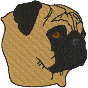 Pug Embroidery Design