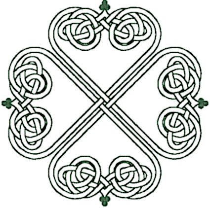 Outline Celtic Shamrock Cross Embroidery Design