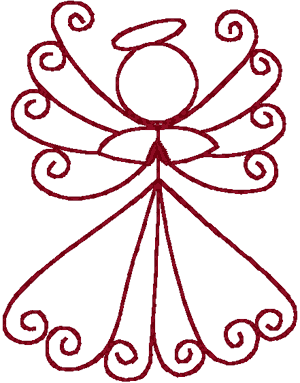 Redwork Tiny Angel Embroidery Design