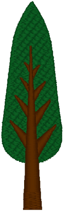 Upright Tree Embroidery Design