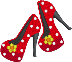 Floral High Heels Embroidery Design