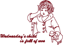 Machine Embroidery Designs: Wednesday's Child
