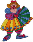 Machine Embroidery Design: Fan Dancer Clown