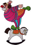 Machine Embroidery Design: Rocking Horse Clown