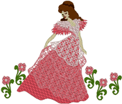 Machine Embroidery Designs: Pink Lace Southern Belle