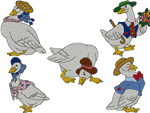 Country Geese Embroidery Design