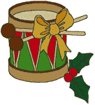 Christmas Drum Embroidery Design