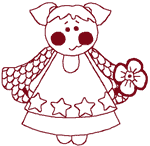 Redwork Machine Embroidery Designs: A Flower for You Angel