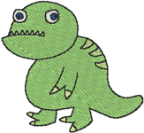 Machine Embroidery Designs: Minibits: Grumpy the Dinosaur