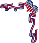 Machine Embroidery Designs: Patriotic Heart & Ribbon Corner