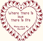 Redwork Where There is Love Embroidery Design