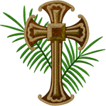 Cross & Palms Embroidery Design