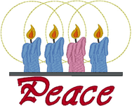 Machine Embroidery Designs: Advent Candle: Peace