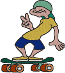 Skateboarding Dude Embroidery Design