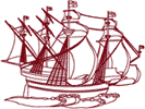 Redwork Machine Embroidery Designs: Sailing Ship 1