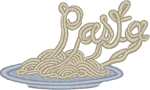 Plate of Pasta Embroidery Design