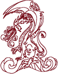 Machine Embroidery Designs: Redwork Wind Dragon