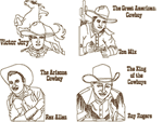 Old Time American Cowboys Embroidery Design