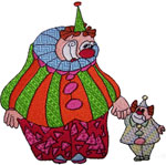 Machine Embroidery Design: Clown and Baby Clown