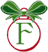 Machine Embroidery Designs: Christmas Bows & Ornaments Alphabet F
