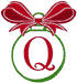 Machine Embroidery Designs: Christmas Bows & Ornaments Alphabet Q