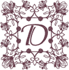Machine Embroidery Designs: Redwork Ornate Enhanced Alphabet D