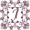 Machine Embroidery Designs: Redwork Ornate Enhanced Alphabet J