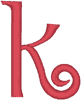 Alphabets Machine Embroidery Designs: Morgow Font Uppercase K