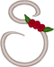 Alphabets Machine Embroidery Designs: Wedding Roses Uppercase S
