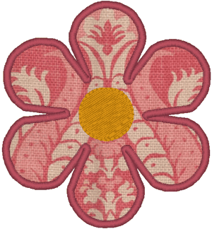 Florida Flower Applique Embroidery Design, Flower Applique 