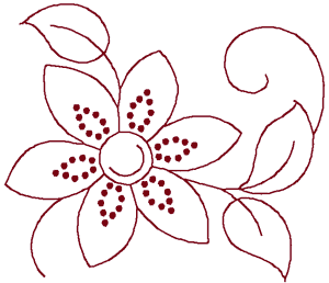 Hand drawing design for flower embroidery pencil sketch