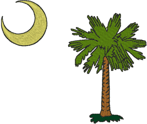 Vintage South Carolina Flag Palmetto Moon Poster