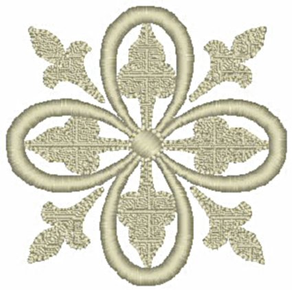 Double Fleur de lis Cross Embroidery Design