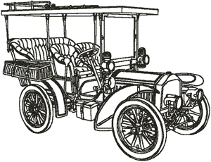 Redwork Vintage Automobile #5 Embroidery Design