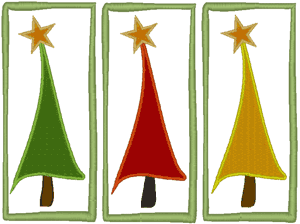 Machine Embroidery Design: Modern Christmas Trees
