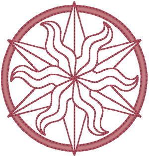 Redwork Compass Rose #1 Embroidery Design