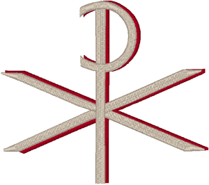 Shadowed Chi Rho Embroidery Design