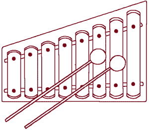 Redwork Xylophone Embroidery Design