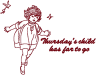 Machine Embroidery Designs: Thursday's Child