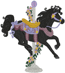 Machine Embroidery Designs Carousel Horses: Black Beauty
