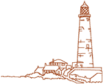 Redwork Lighthouse Embroidery Design