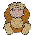 3 Wise Monkeys Embroidery Design