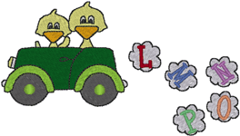 Machine Embroidery Designs: Duckies in Car