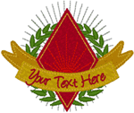 Card Suits Name Crests: Diamond Embroidery Design