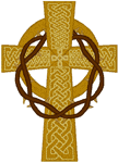 Celtic Cross with Draped Crown of Thorns Embroidery Design