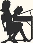 Girl at Desk Silhouette Embroidery Design