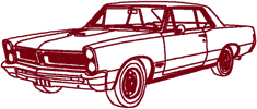 Redwork Machine Embroidery Designs: 1964 Pontiac GTO 2 Door