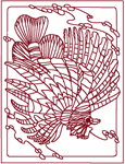 Redwork Machine Embroidery Designs: Lion Fish