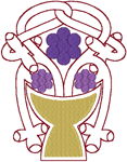 Redwork Celtic Vine, Grapes & Chalice Embroidery Design