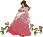 Pink Lace Southern Belle Embroidery Design